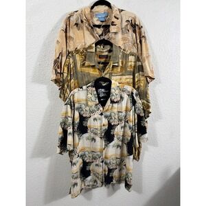 Lot of 3 Bay Mens XXL Hawaiian Shirt Toucan Tropical Floral